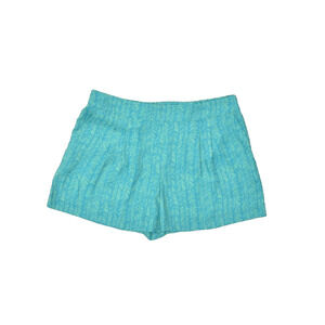 NWT LOFT Size M Blue Green Chevron Print Drawstring Lined Elastic Waist Shorts